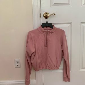 Cropped quarter zip sweatshirt